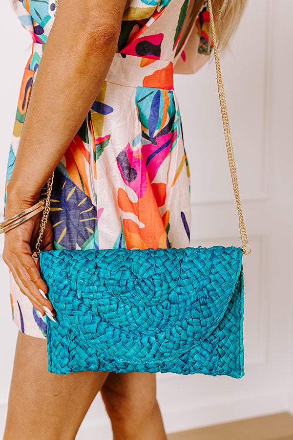 Ultimate Sunny Refresh Woven Clutch - Turquoise