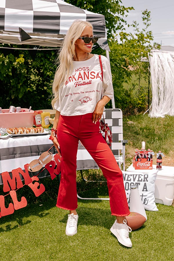 Premium Arkansas Razorbacks Graphic Crop Tee - Ultimate Game Day Style