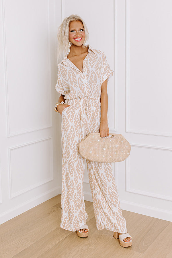 Premium Vacation Jumpsuit in Iced Latte - Effortless Style & Comfort