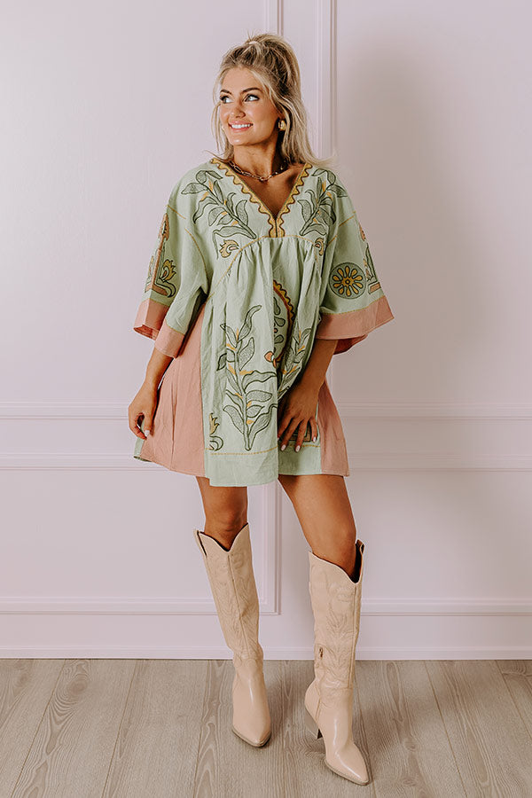 Ultimate Mint Embroidered Babydoll Dress - Sweet Duet Collection