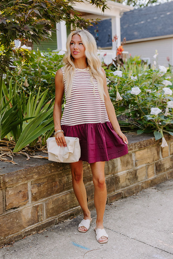 Ultimate Sweet Nothings Striped Mini Dress - Maroon