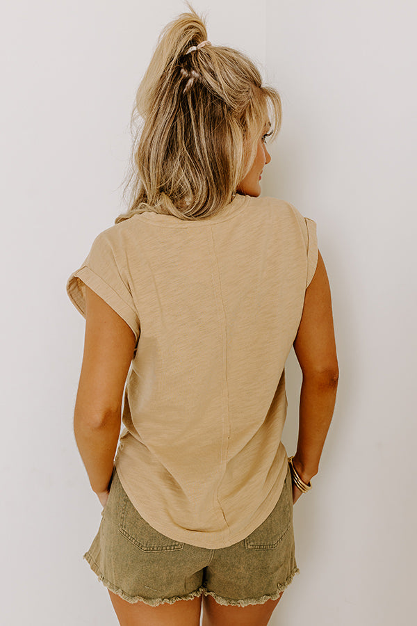 Premium Beach Picnic Tee - Beige | Ultimate Casual Comfort