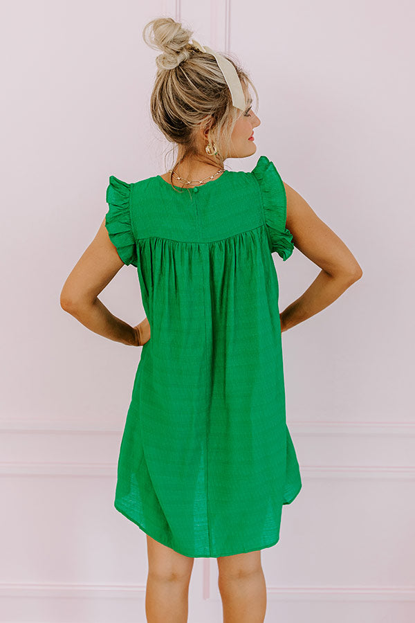 Premium Saltwater Sunrise Shift Dress - Green