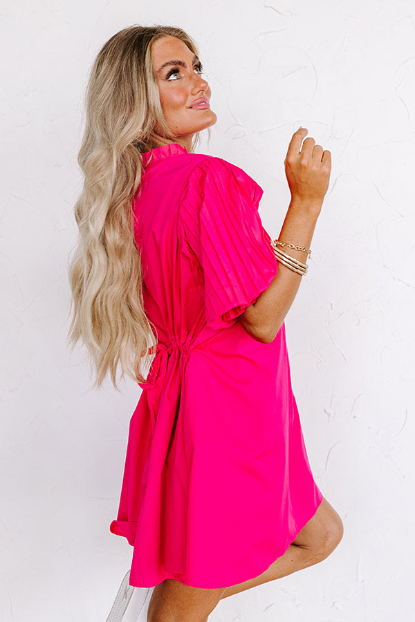 Ultimate Rose Pleated Mini Dress - Talk Of The Town