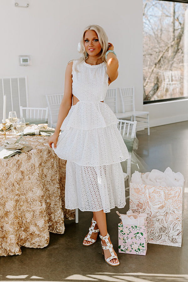 Elegant Touch My Soul Eyelet Midi Dress