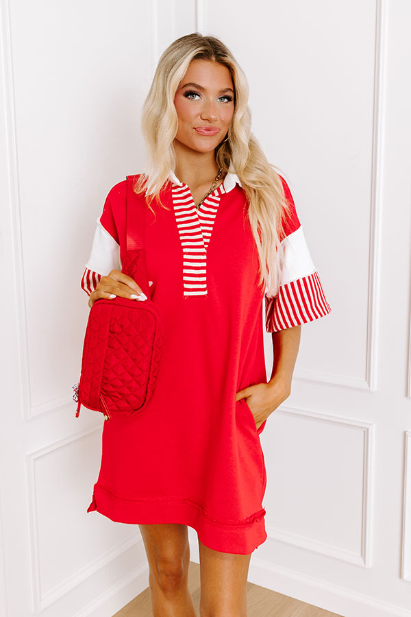 Premium Dockside Meetup Mini Dress - Ultimate Red Style