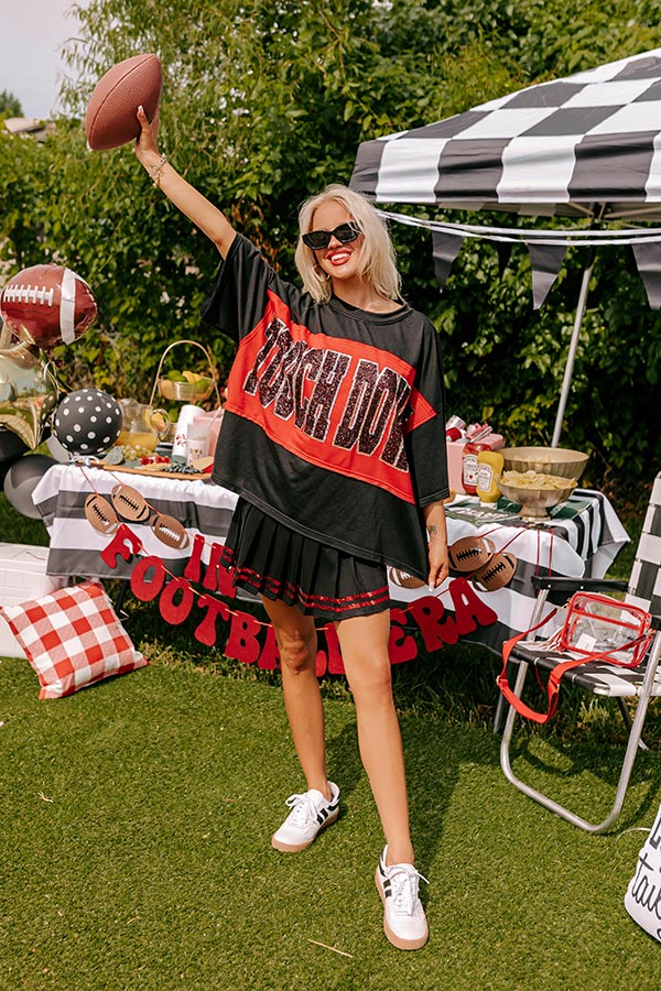 Ultimate Game Day Sequin Oversized Tee - Black