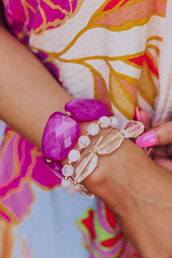 Premium Orchid Cabo Bracelet Set - Ultimate Layered Look