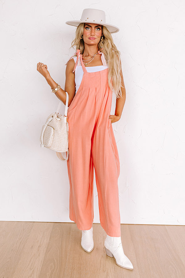 Premium Coral Jumpsuit for Effortless Style