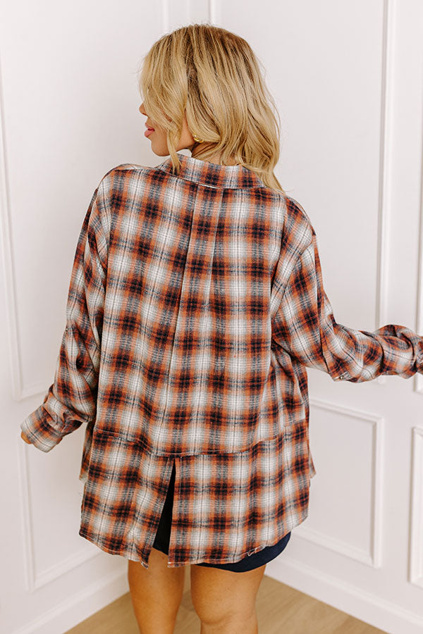 Premium Rust Plaid Top - Ultimate Comfort for Curves