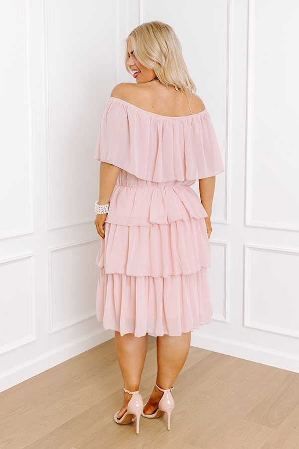 Premium Pink Passion For Pinot Ruffle Dress - Ultimate Elegance