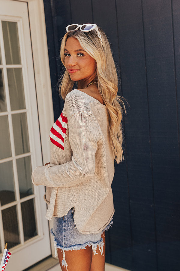 Premium American Flag Knit Sweater