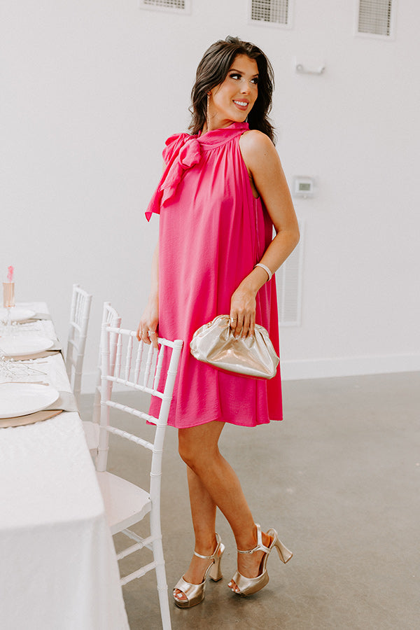 Ultimate Friday Night Glam Shift Dress - Hot Pink