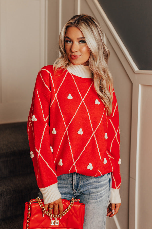 Premium Holiday Magic Sweater - Festive Red