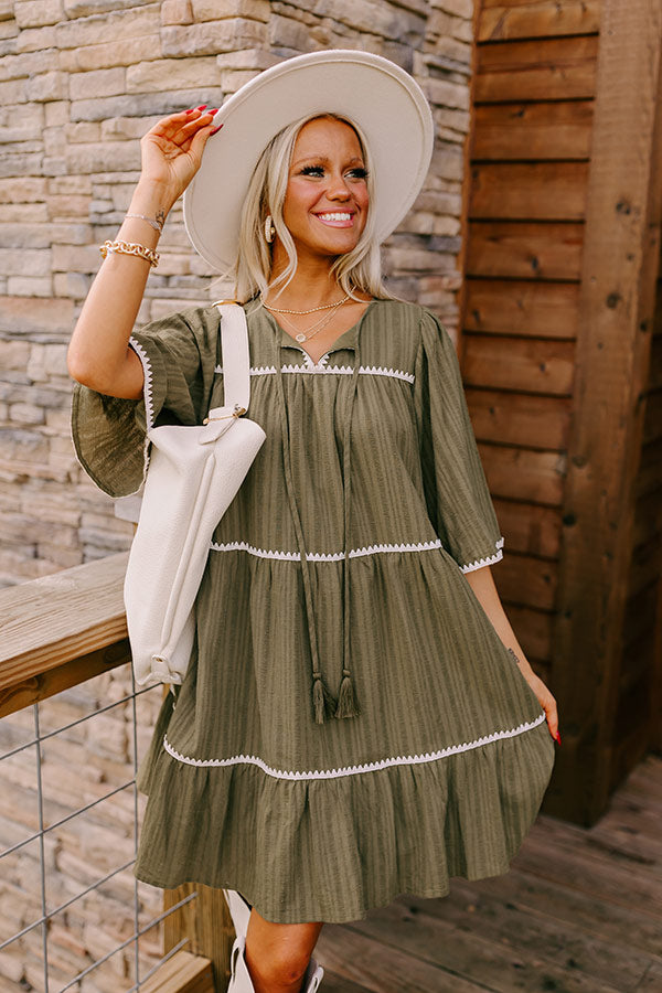 Premium Olive Tiered Mini Dress – Ultimate Style Upgrade