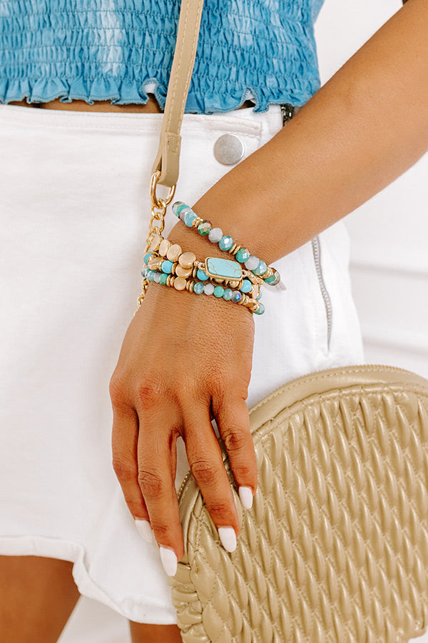 Premium Turquoise Stretch Bracelet Set - Ultimate Everyday Elegance