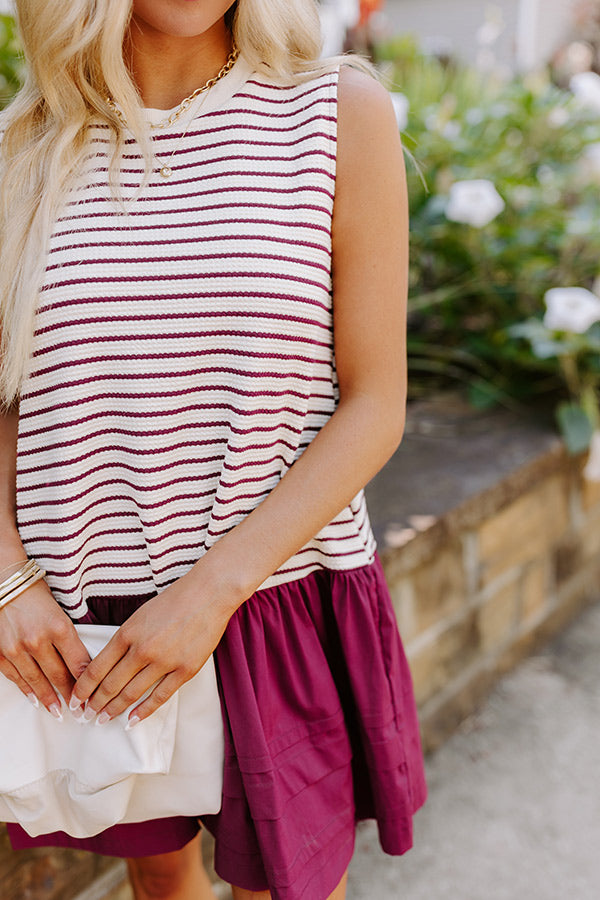 Ultimate Sweet Nothings Striped Mini Dress - Maroon