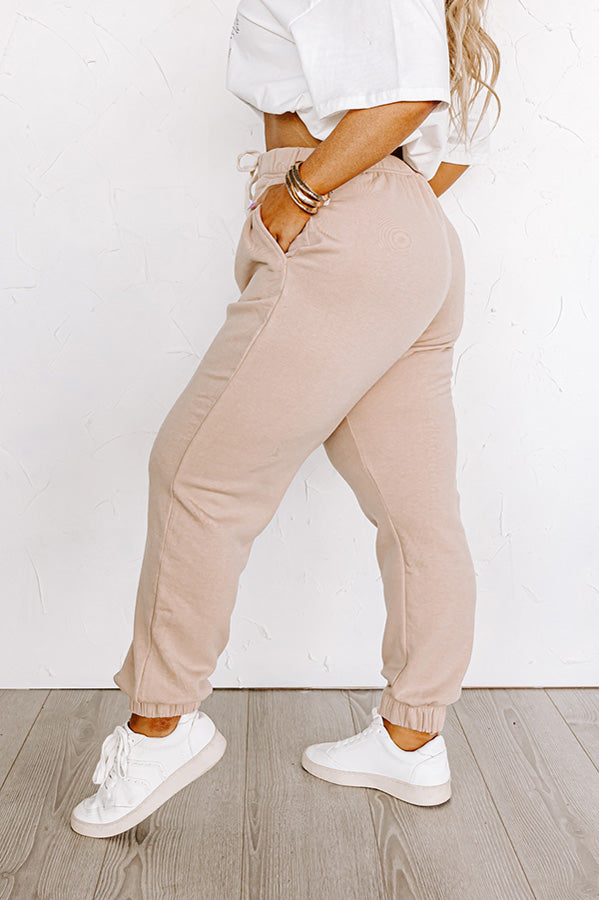 Ultimate Comfort Down Time Joggers - Iced Latte Curves