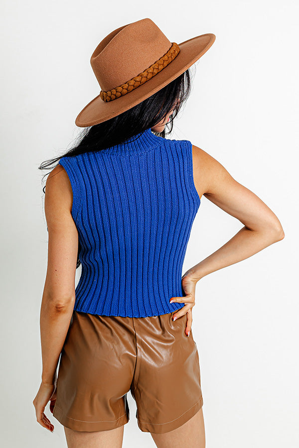 Premium Cobalt Blue Knit Top - Ultimate Style Upgrade