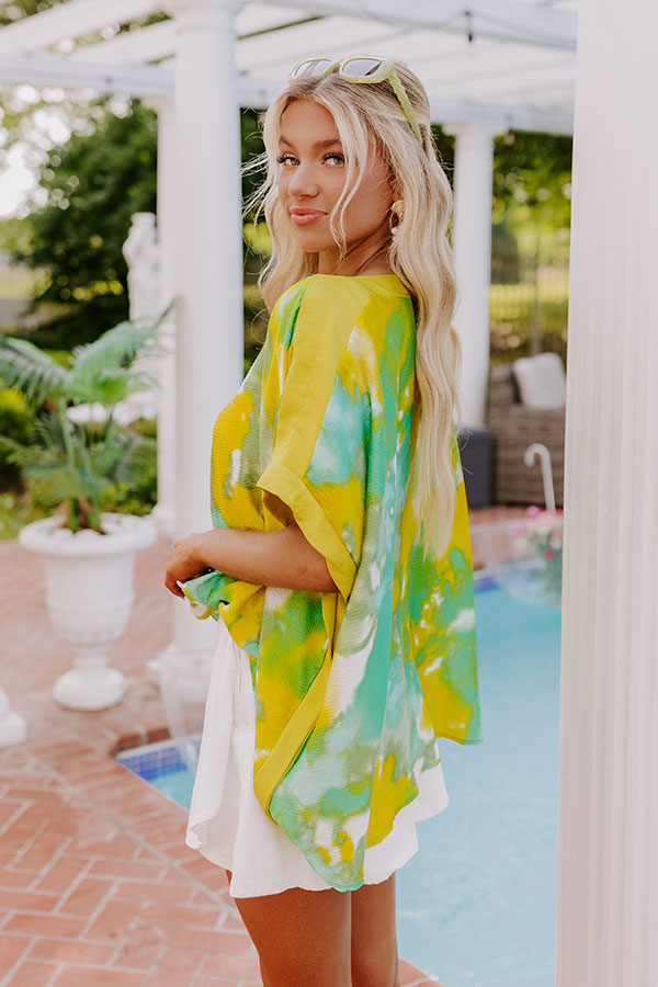 Premium Bellinis Summer Caftan Top in Vibrant Yellow