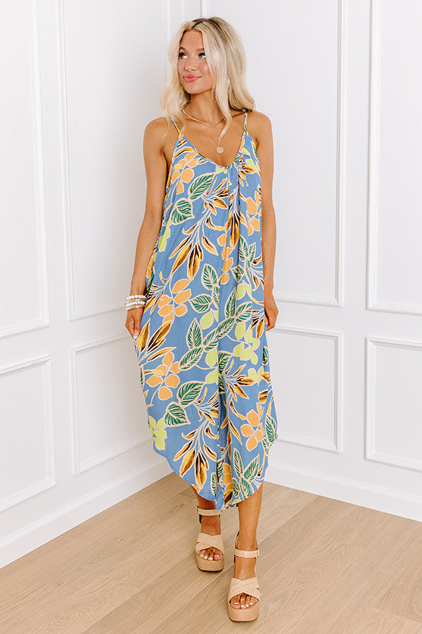 Ultimate Vacay State Of Mind Jumpsuit - Airy Blue Paradise