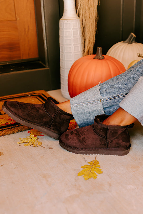 Premium Alpine Escape Faux Suede Bootie - Chestnut