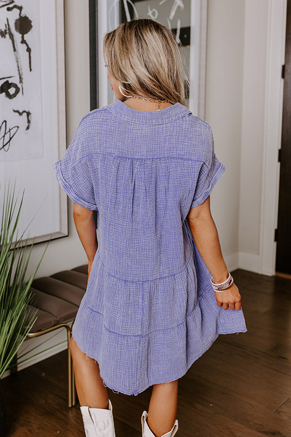 Ultimate Lavender Mineral Wash Mini Dress | Premium Casual Style