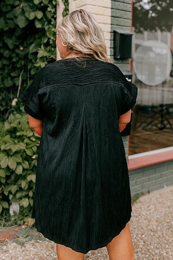 Premium Black Curves Shift Dress for Effortless Weekend Style