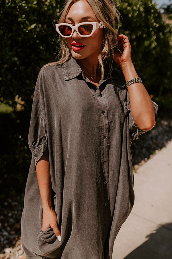 Ultimate Vintage Black Chambray Tunic Dress - Call Me Cutie