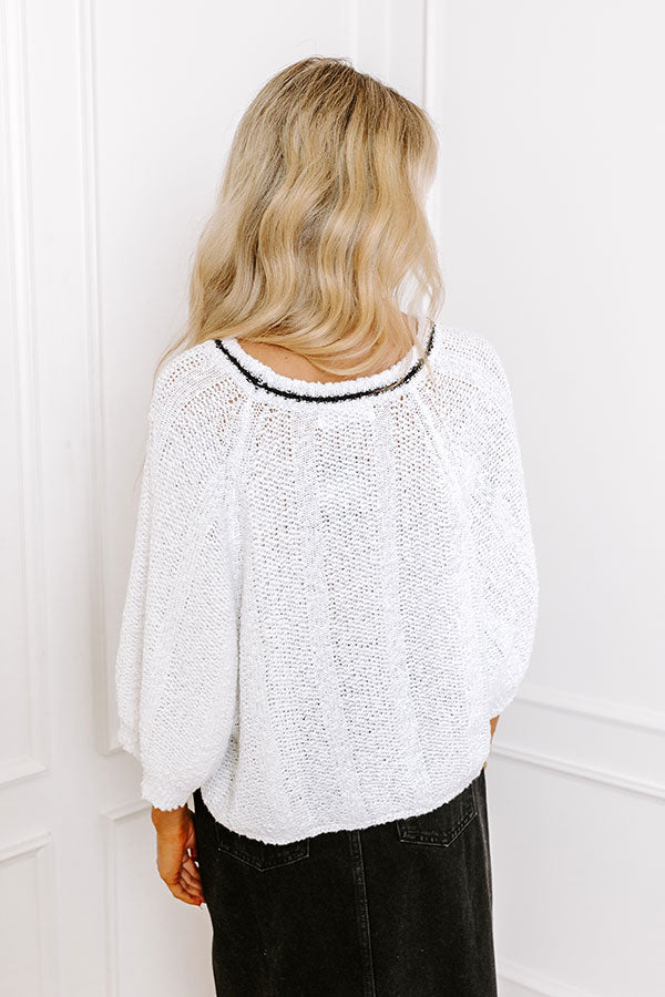 Premium St. Augustine Brunch Knit Sweater Top - Luxe White