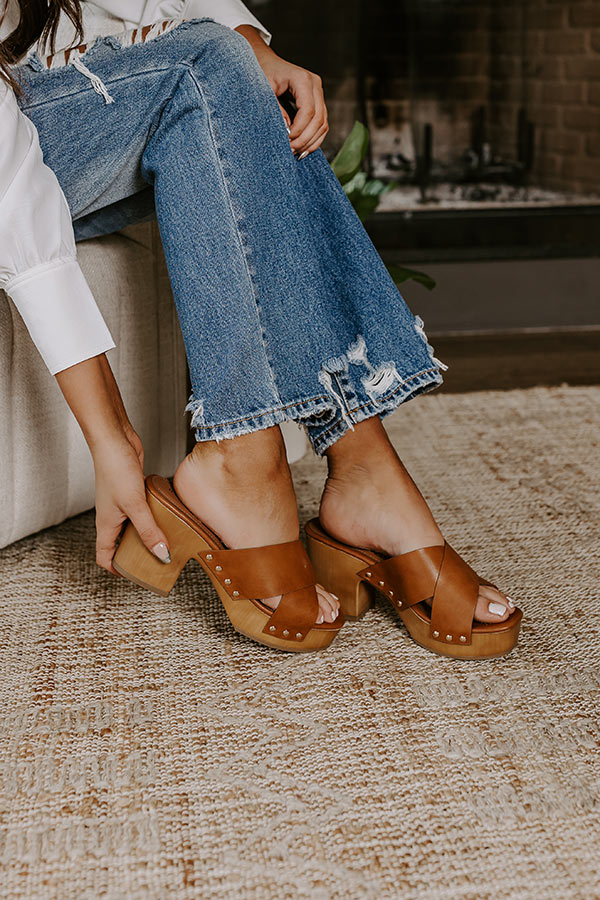 Ultimate Boho-Chic Faux Leather Heel in Brown