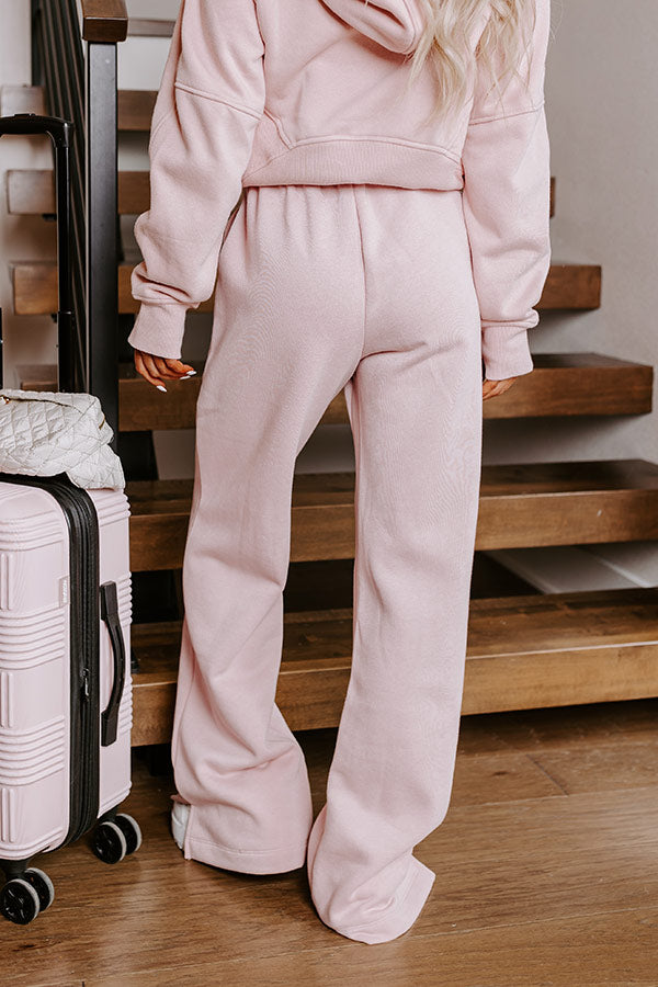 Premium Cozy Coffee Run Pants - Soft Pink