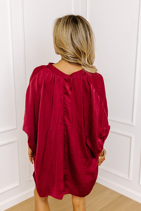 Premium Wine Shift Top - Ultimate Chic Style