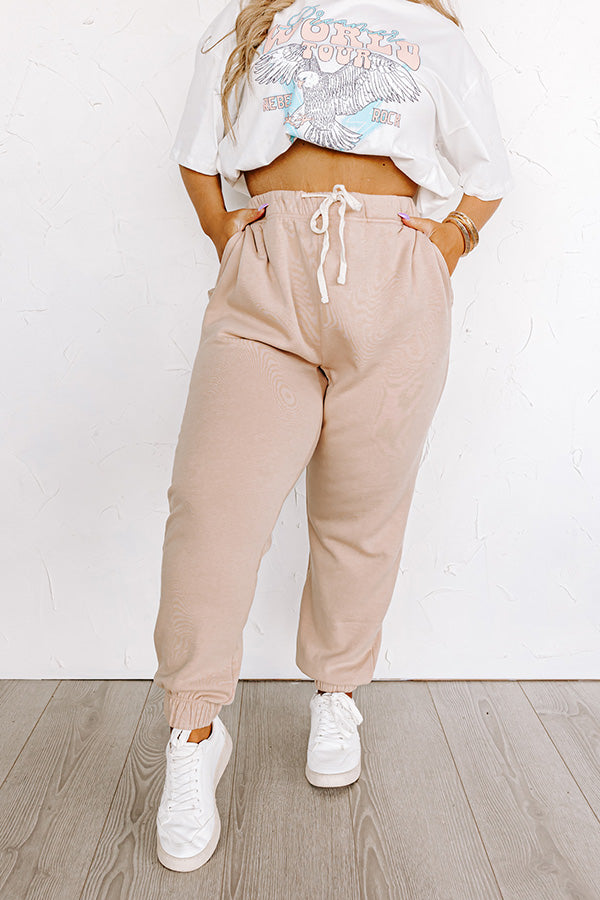 Ultimate Comfort Down Time Joggers - Iced Latte Curves