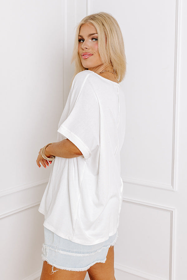 Premium Always On The Go Shift Tee - Ivory Curves