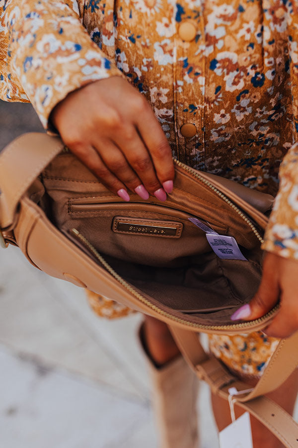 Premium Faux Leather Crossbody Bag in Tan - Upgrade Your Style