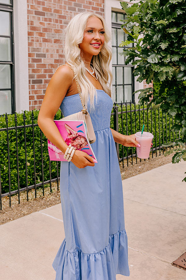 Premium Island Bay Breeze Midi Dress - Sky Blue