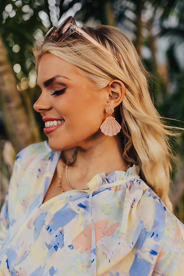 Premium Coastal Chic Peach Earrings