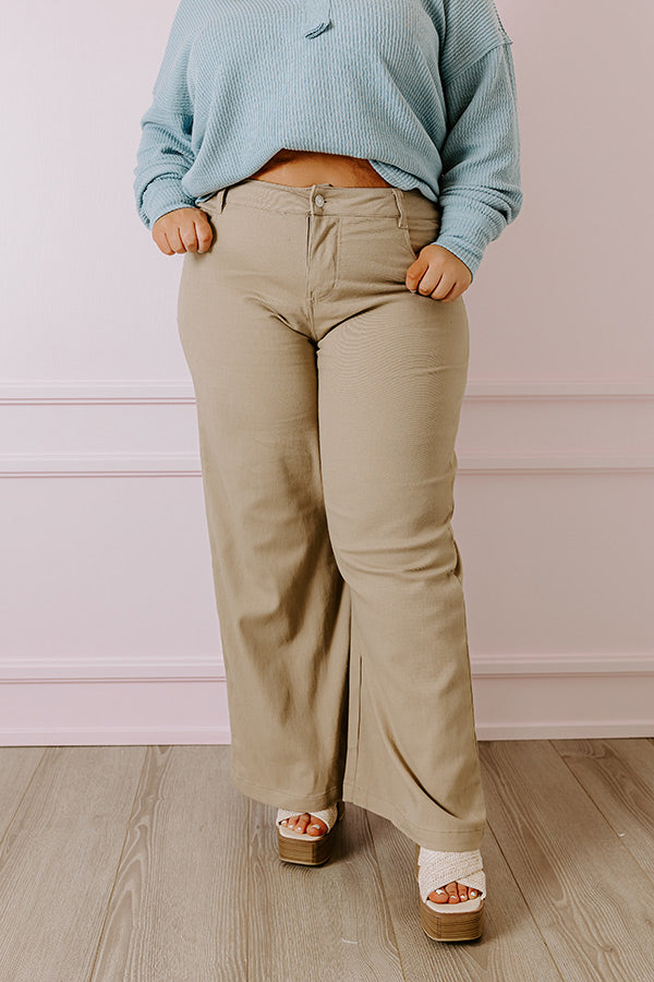 Premium High Waist Straight Leg Jeans - Warm Taupe Curves Edition