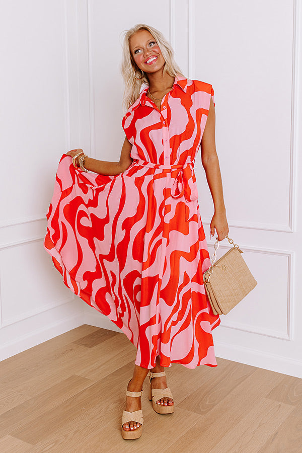 Ultimate Feeling Groovy Chiffon Midi Dress