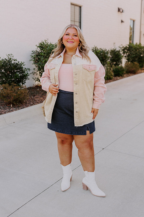 Ultimate Beige Curves Denim Jacket – Lightweight & Stylish