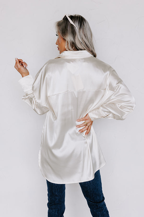 Premium Cream Satin Shift Top – Ultimate Comfort & Style