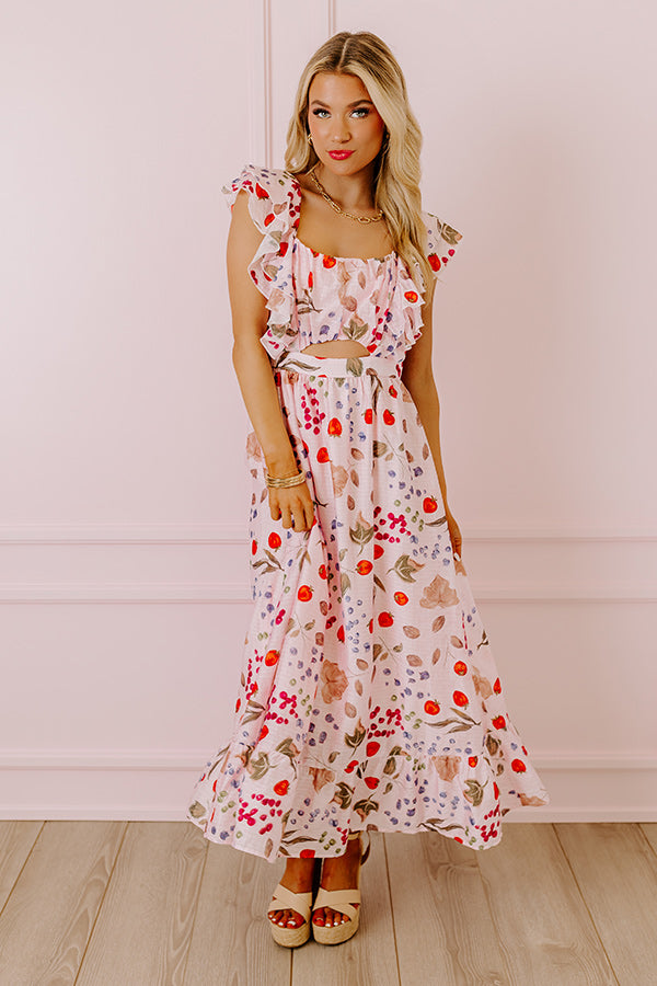 Premium Picnic Date Ruffle Maxi Dress