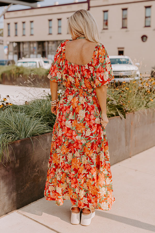 Premium Fall Harvest Floral Maxi Dress - Ultimate Curve Flattering Design