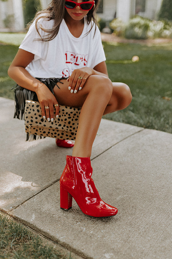 Premium Yasmine Red Patent Bootie - Ultimate Style Upgrade