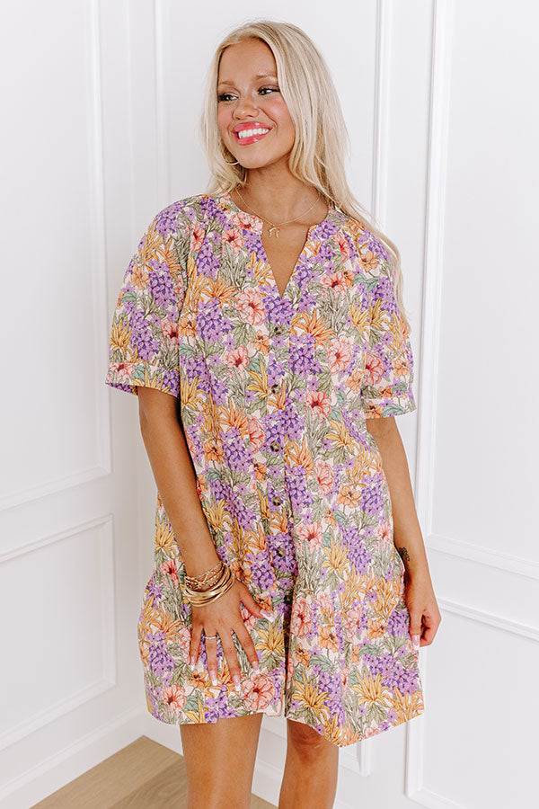 Premium Floral Paradise Button Down Mini Dress - Ultimate Summer Style