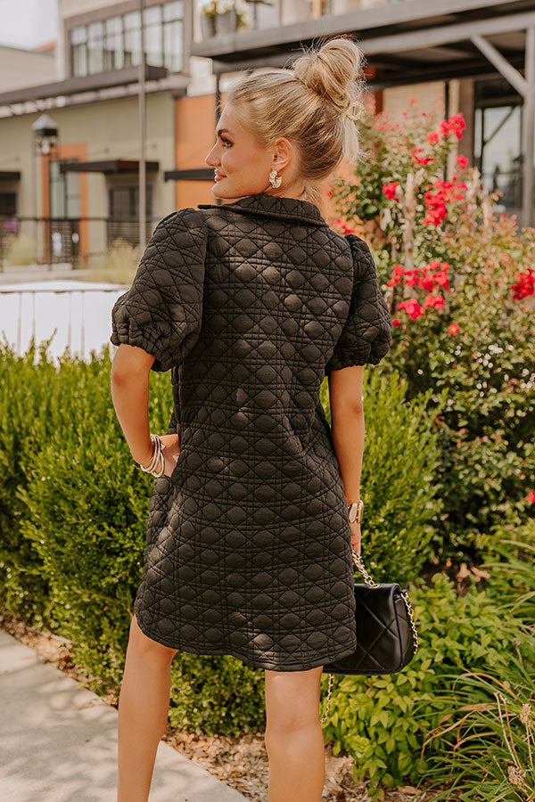 Ultimate Chic Quilted Mini Dress - Black