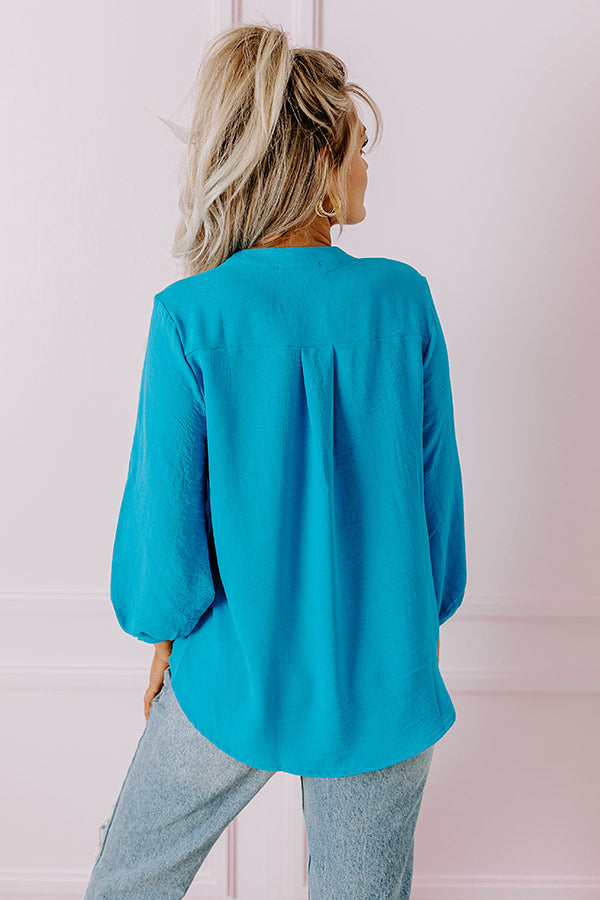 Ultimate Casual Moment Shift Top in Ocean Blue - Versatile Style for Every Occasion