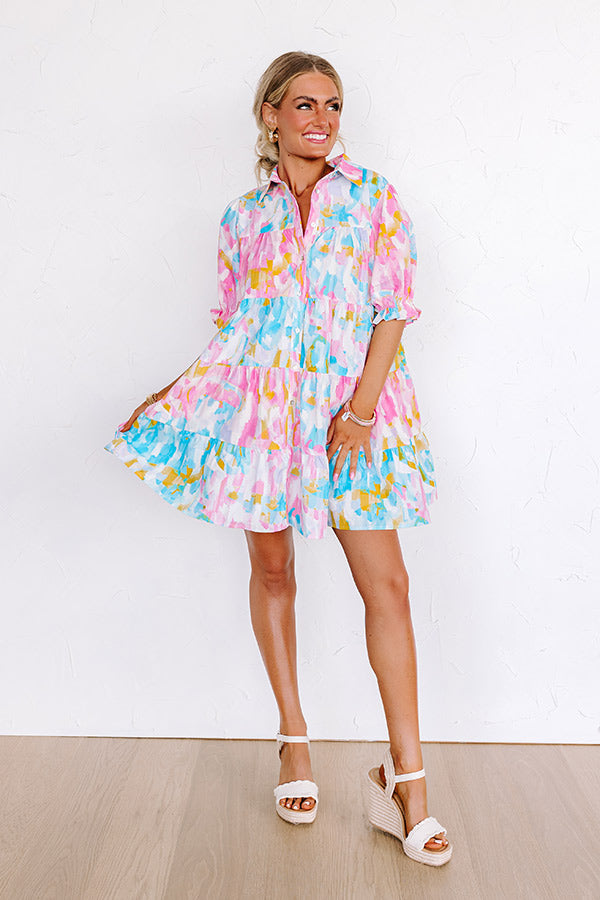 Ultimate Happy Energy Button Down Mini Dress