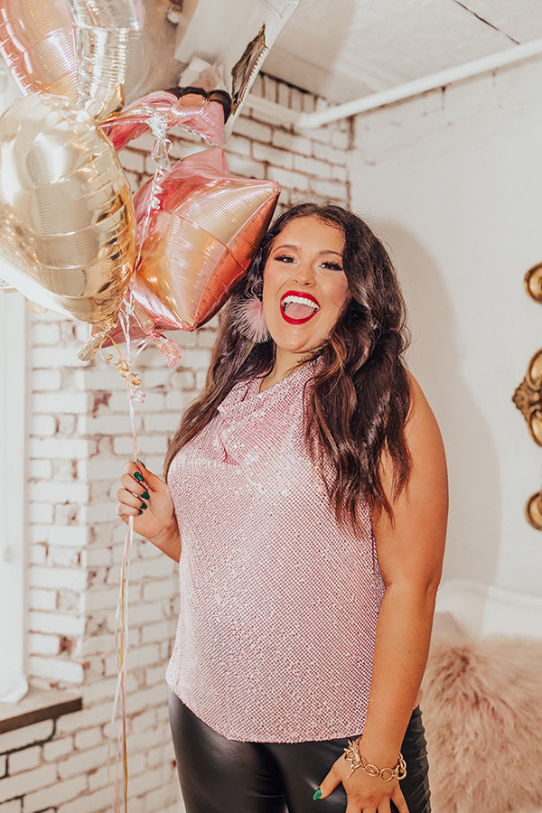 Ultimate Glamour Sequin Top - Pink Curves Edition